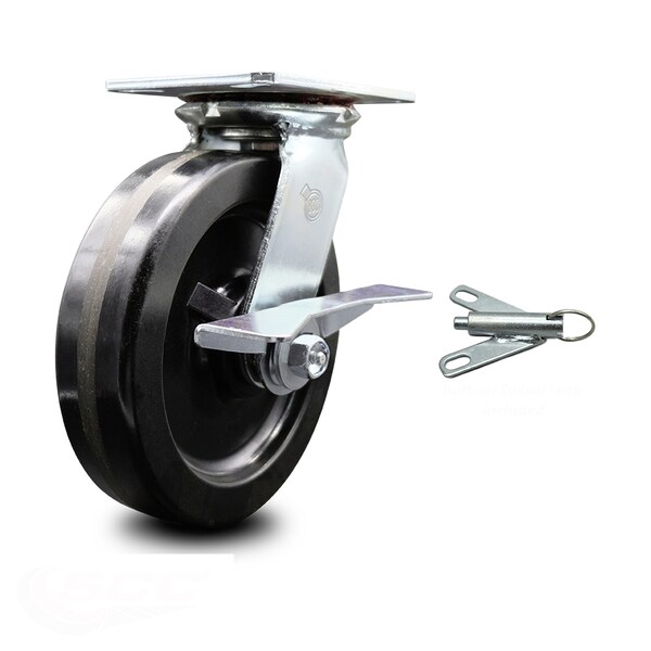 8 Inch Phenolic Caster with Ball Bearing and Brake/Swivel Lock